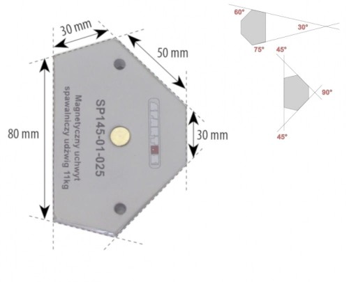 Magnetyczny uchwyt spawalniczy udźwig: 11kg Spartus