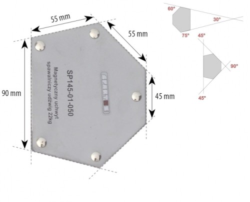 Magnetyczny uchwyt spawalniczy udźwig: 22kg Spartus