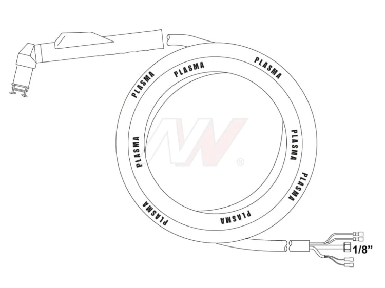 Ręczny uchwyt do cięcia plazmą P150® 6m przyłącze 1/8”