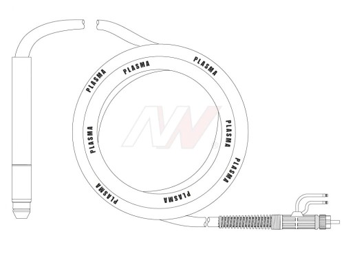 Uchwyt plazmowy EX100RF / T120W maszynowy 12m (centralny wtyk)