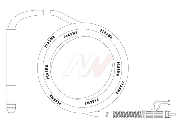 Uchwyt plazmowy EX100RF / T120W maszynowy 12m (centralny wtyk)