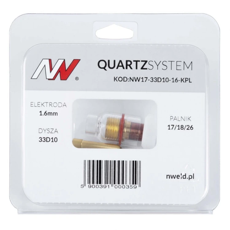 Soczewka wersja krótka na palnik TIG 17/18/26 na elektrodę 1,6 mm Quartzsystem
