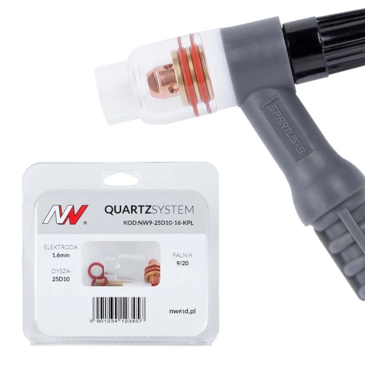 Soczewka do palnika standard 9/20 zestaw TIG 1,6 mm Quartz