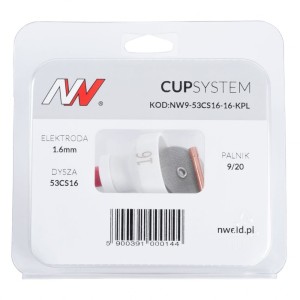 Dysza kielichowa #16 PROCUP na palnik TIG 9/20 CUPSYSTEM fi 1,6mm