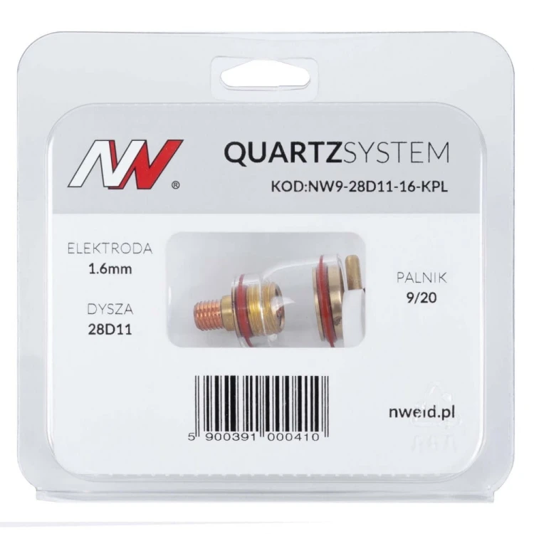 Soczewka na palnik 9/20 TIG na elektrodę 1,6 mm Quartzsystem