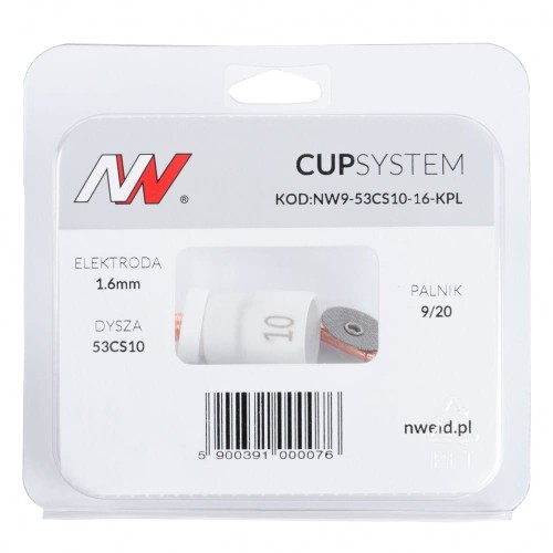 Dysza kielichowa #10 na palnik 9/20 Cup System na elektrodę 1,6 NW9-53CS10-16-KPL 4