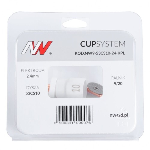 Dysza kielichowa #10 na palnik 9/20 Cup System na elektrodę 2,4 NW9-53CS10-24-KPL 4