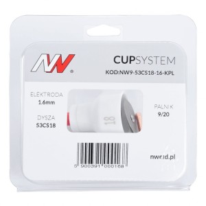 Dysza kielichowa #18 na palnik TIG 9/20 CUPSYSTEM PROCUP elektroda 1,6 mm