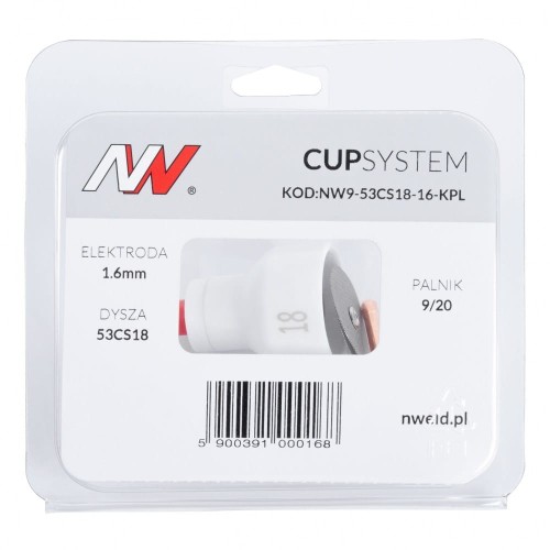 Dysza kielichowa #18 na palnik 9/20 Cup System [1,6] NW9-53CS18-16-KPL 4