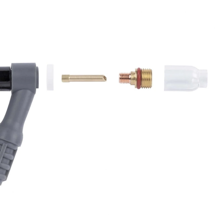 Soczewka na palnik 9/20 TIG na elektrodę 2,4mm Quartz - schemat złożeniowy