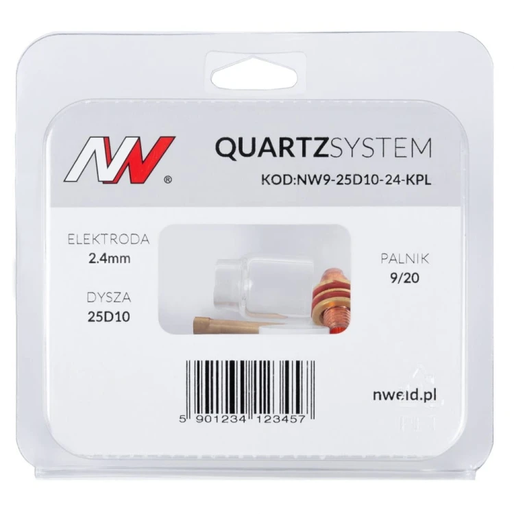 Soczewka do palnika standard 9/20 na elektrodę 2.4mm Quartz - opakowanie