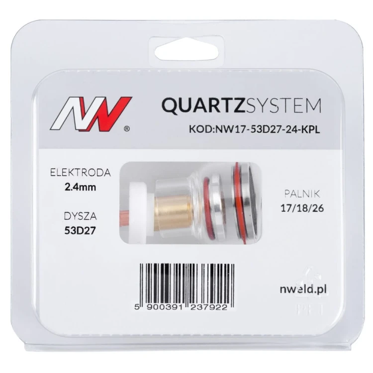 Soczewka krótka na palnik 17/18/26 elektroda 2,4 mm QUARTZSYSTEM