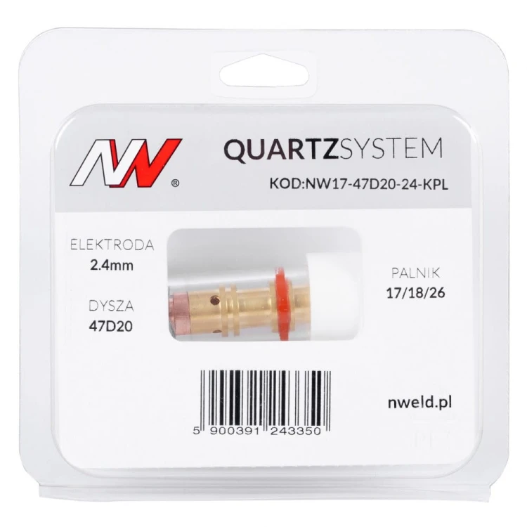 Mała soczewka L na palnik 17/18/26 TIG Quartzsystem [2,4 mm] - opakowanie