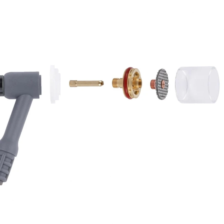 Duża soczewka dysza S na palnik 17/18/26 TIG Quartzsystem [2,4 mm] - schemat