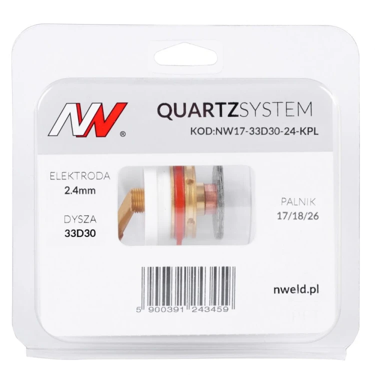Duża soczewka dysza S na palnik 17/18/26 TIG Quartzsystem [2,4 mm] - opakowanie