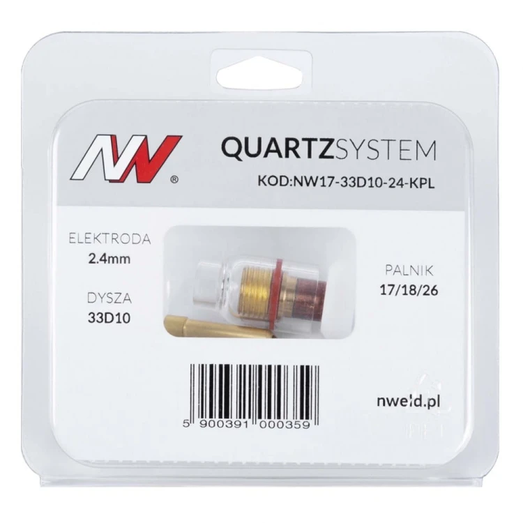 Soczewka wersja krótka na palnik TIG 17/18/26 na elektrodę 2,4mm Quartzsystem