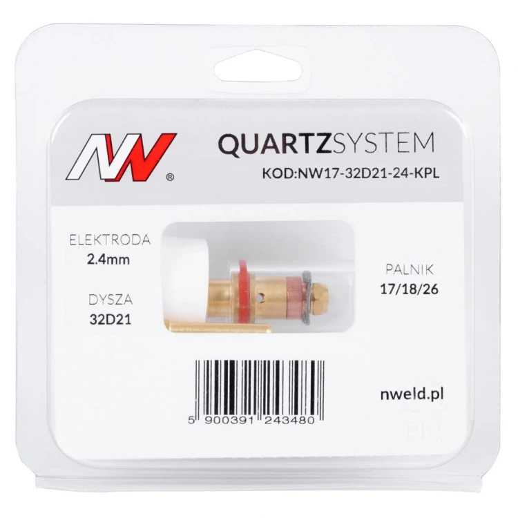 Mała soczewka dysza S na palnik 17/18/26 TIG Quartzsystem [2,4 mm] - opakowanie