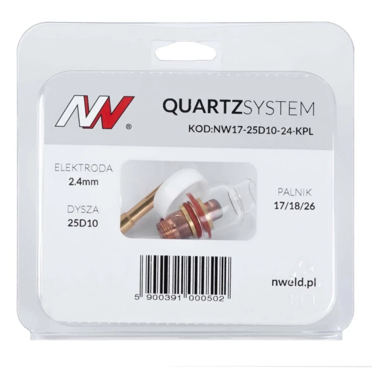 Soczewka wersja krótka na palnik 17/18/26 TIG ba elektrodę 2,4 mm Quartzsystem