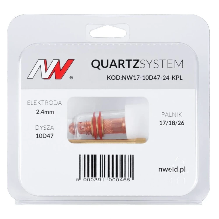 Soczewka standard na palnik TIG 17/18/26 elektroda 2,4 mm Quartzsystem NW