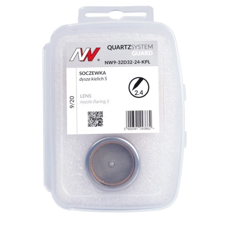 Soczewka GUARD rozmiar S na palnik 9/20 do TIG na elektrodę 2,4 mm Quartzsystem NW9-32D32-24-KPL 4