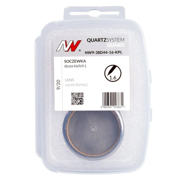 Soczewka dysza GUARD L do TIG - a palnik 9/20 na elektrodę 1,6 mm Quartzsystem NW9-38D44-16-KPL 4