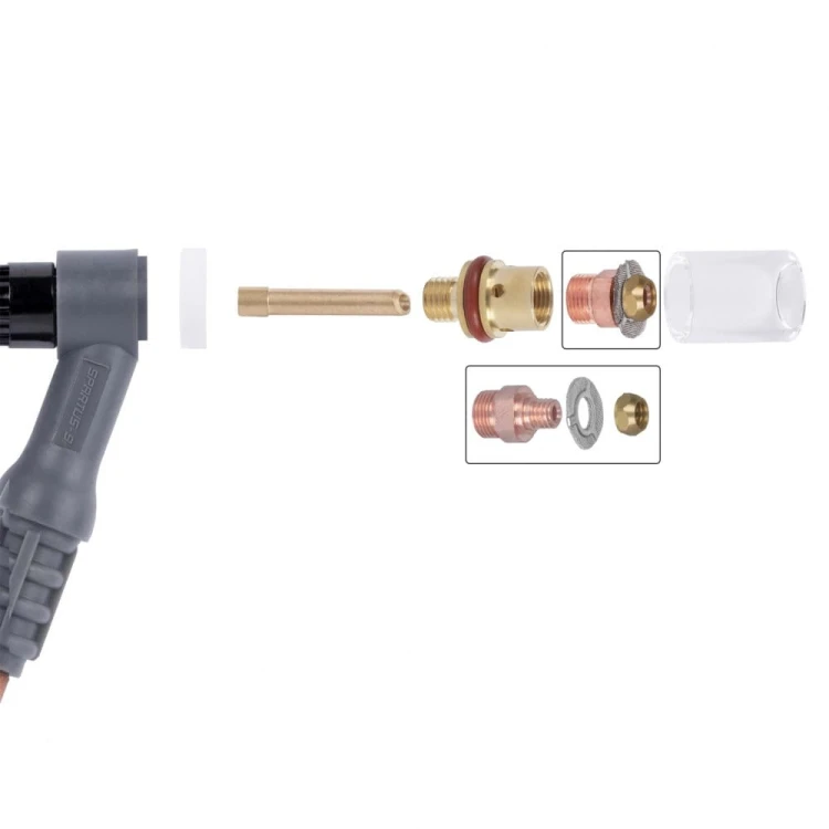 Mała soczewka dysza S na palnik 9/20 TIG na elektrodę 1,6 mm Quartzsystem NW9-25D21-16-KPL 2