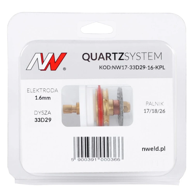 Duża soczewka dysza S na palnik 17/18/26 TIG elektroda 1,6 mm Quartzsystem NW17-33D29-16-KPL 3