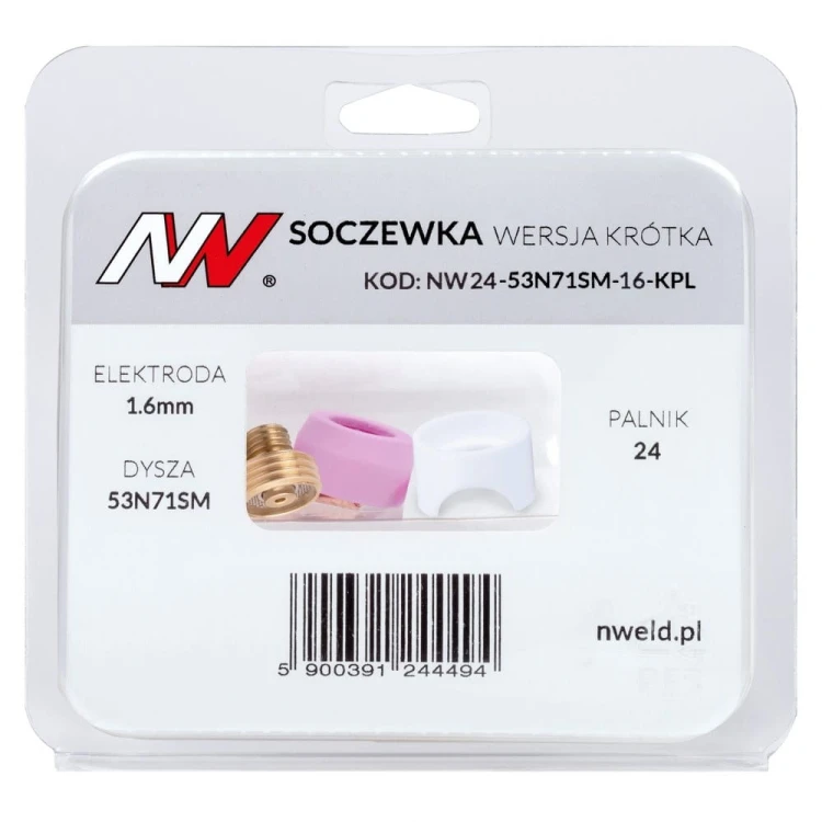 Soczewka wersja krótka 24/24W na elektrodę 1,6mm - opakowanie