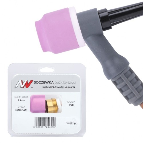 Duża soczewka dysza S 9/20 Cup system na elektrodę 2,4 mm