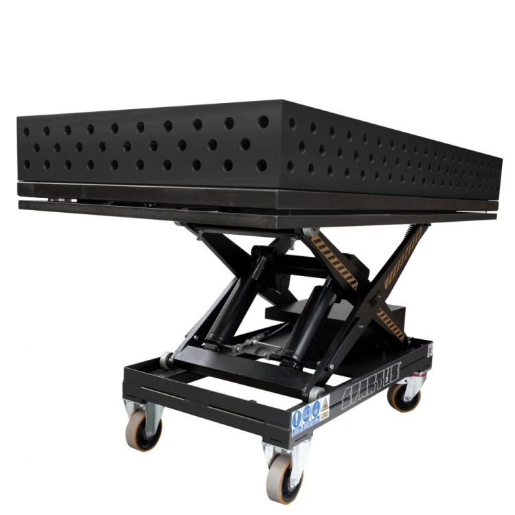 Stół spawalniczy 2500x1200 na podnośniku elektrohydraulicznym Maximus 3D rozłożony.jpg