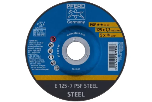 Tarcza do szlifowania E 125-7,0 PSF Steel Pferd