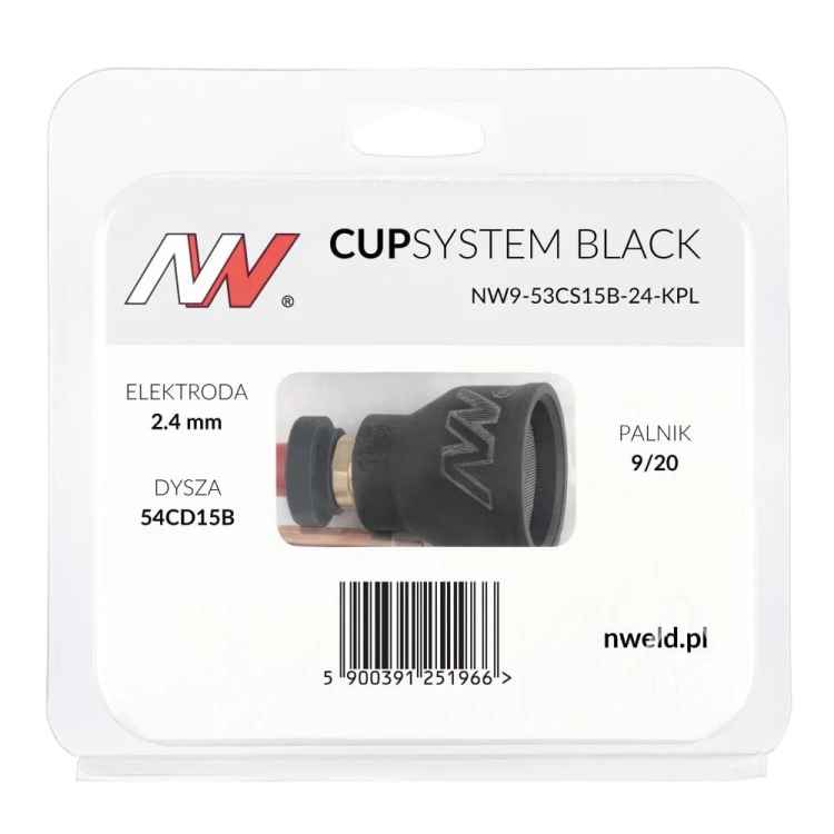 CUPSYSTEM Black zestaw 9/20 dysza kielich #15 na elektrodę 2,4 opakowanie