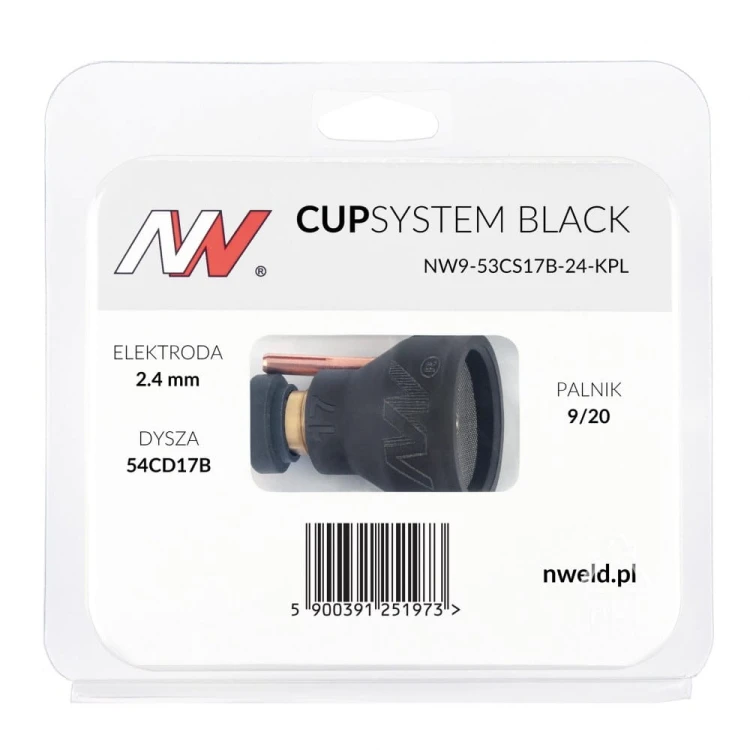 CUPSYSTEM Black zestaw 9/20 dysza kielich #17 na elektrodę 2,4
