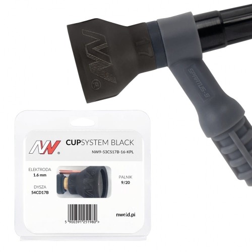 CUPSYSTEM Black zestaw 9/20 dysza kielich #17 na elektrodę 1,6