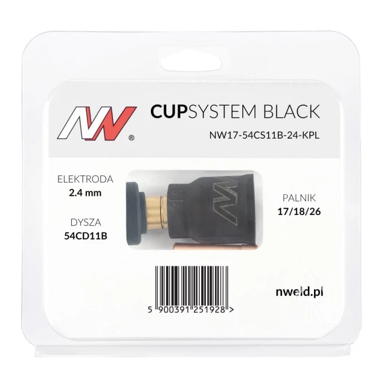 CUPSYSTEM Black zestaw 17/18/26 dysza kielich #11 na elektrodę 2,4 opakowanie