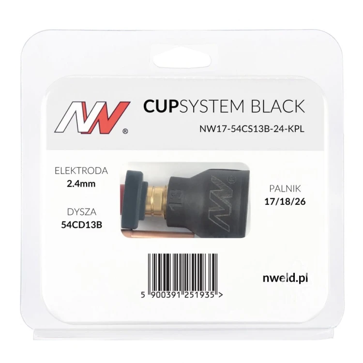 CUPSYSTEM Black zestaw 17/18/26 dysza kielich #13 na elektrodę 2,4 opakowanie