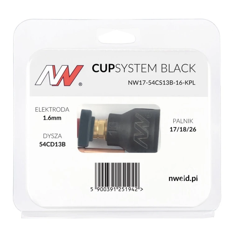 CUPSYSTEM Black zestaw 17/18/26 dysza kielich #13 na elektrodę 1,6 opakowanie