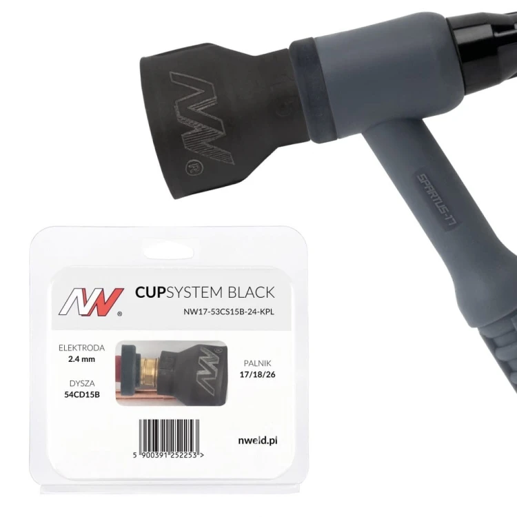 CUPSYSTEM Black zestaw 17/18/26 dysza kielich #15 na elektrodę 2,4