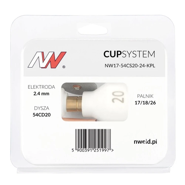 CUPSYSTEM zestaw 17/18/26 dysza kielich #20 na elektrodę 2,4 opakowanie