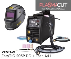 Easy TIG 205P DC z uchwytem mini SPE17 4m i przyłbicą Esab Savage A41