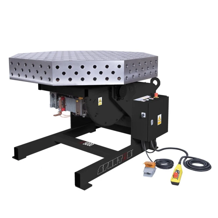 Stół spawalniczy obrotowy 3D ośmiokątny 1400x1400x200 żeliwo z pozycjonerem 5000 Spartus