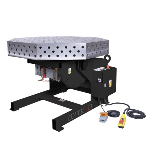 Stół spawalniczy obrotowy 3D ośmiokątny 1400x1400x200 żeliwo z pozycjonerem 1500