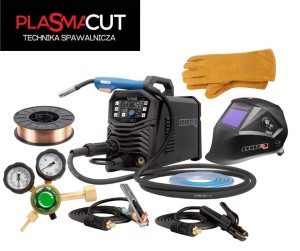 Spawarka Easy MIG 210s Spartus zestaw reduktor rękawice przyłbica 201X