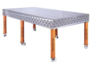 Stół spawalniczy 2400x1200 3D na kółkach D28 6 nóg Ferros