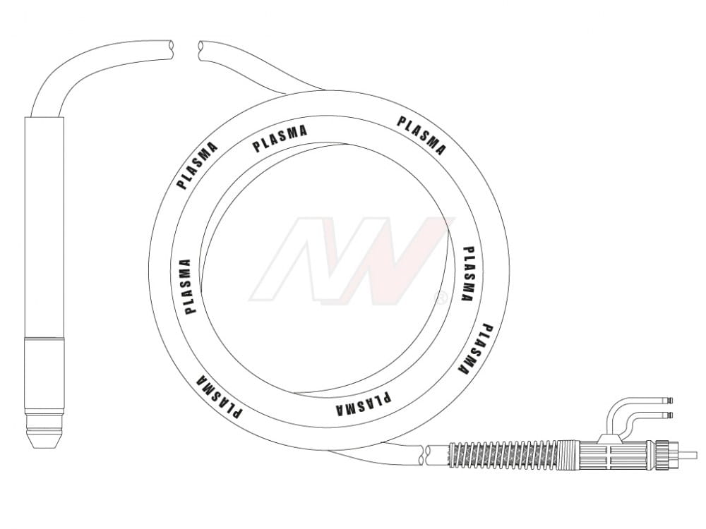 Uchwyt plazmowy EX100RF / T120W maszynowy 12m (centralny wtyk)