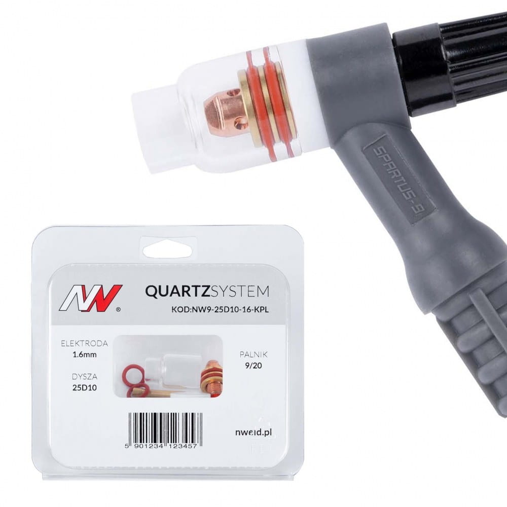 Soczewka do palnika standard 9/20 zestaw TIG 1,6 mm Quartz