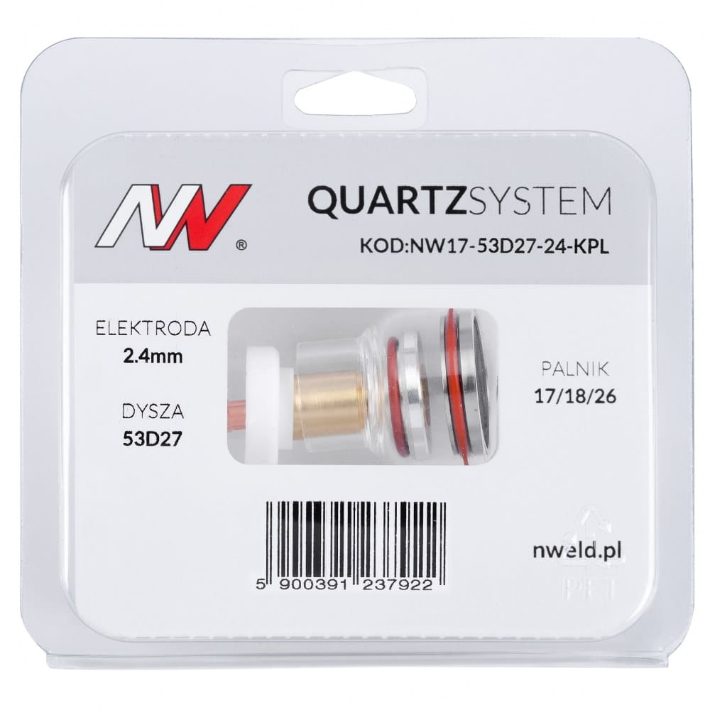 Soczewka krótka na palnik 17/18/26 elektroda 2,4 mm QUARTZSYSTEM