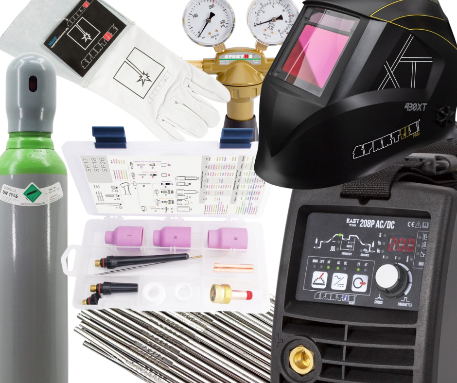 Zestaw do spawania TIG 208P AC/DC Spartus + akcesoria spawalnicze