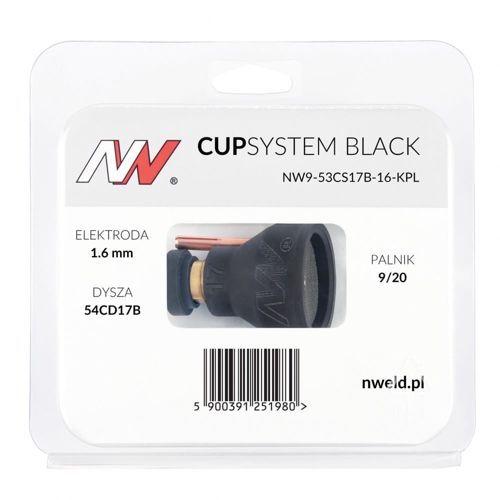 Cup system Black na palnik 9/20 TIG elektroda 1,6
