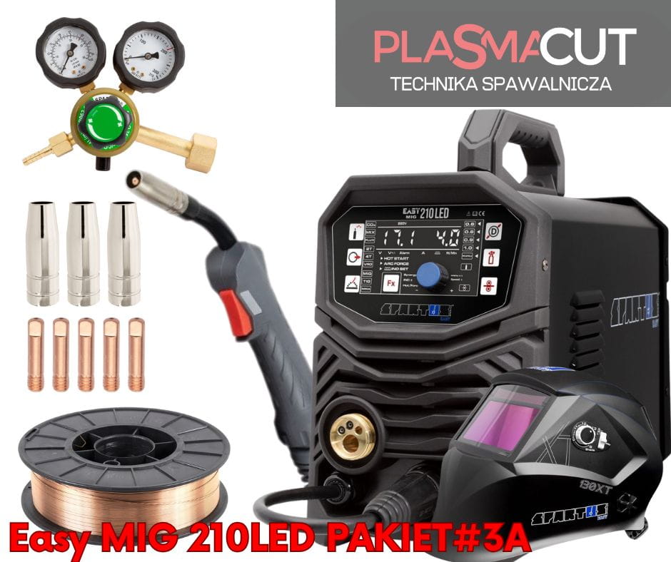 Zestaw spawalniczy MIG 210LED uchwyty + części eksploatacyjne